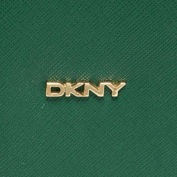 Pre Owned DKNY Green Leather Zip Satchel