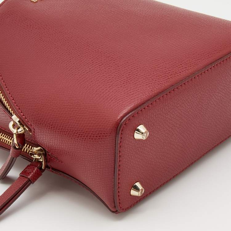 Pre Owned DKNY Red Leather Mini Bryant Backpack Crossbody Bag
