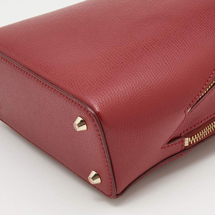 Pre Owned DKNY Red Leather Mini Bryant Backpack Crossbody Bag
