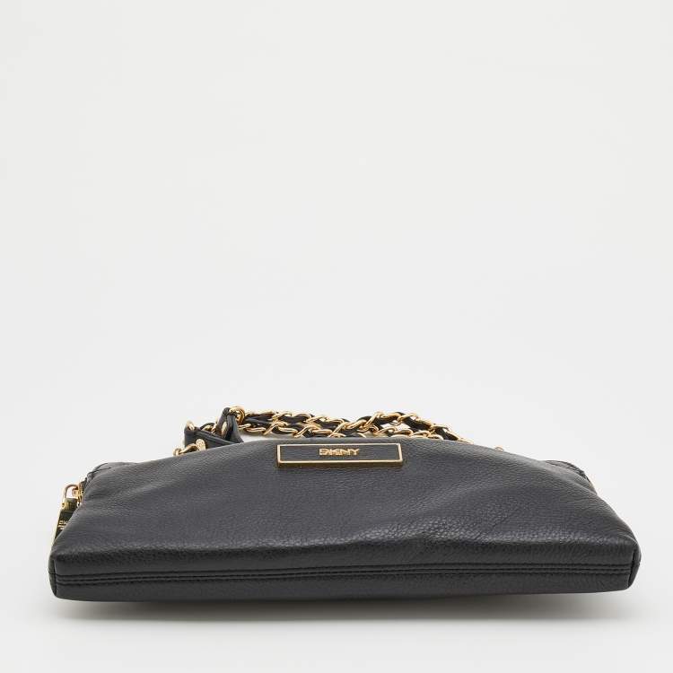 Pre Owned DKNY Black Leather Shoulder Bag