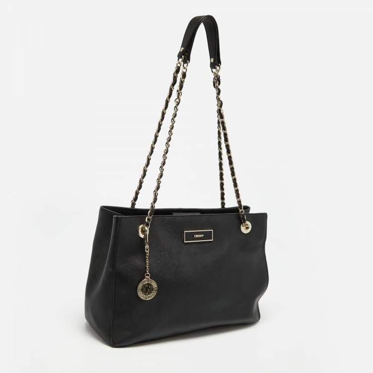 Pre Owned DKNY Black Saffiano Leather Bryant Park Shoulder Bag