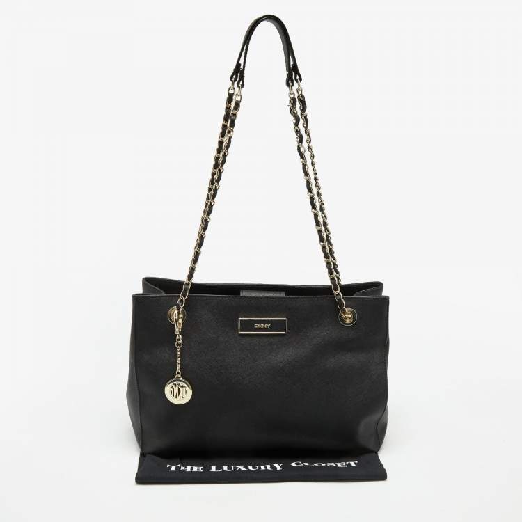 Pre Owned DKNY Black Saffiano Leather Bryant Park Shoulder Bag