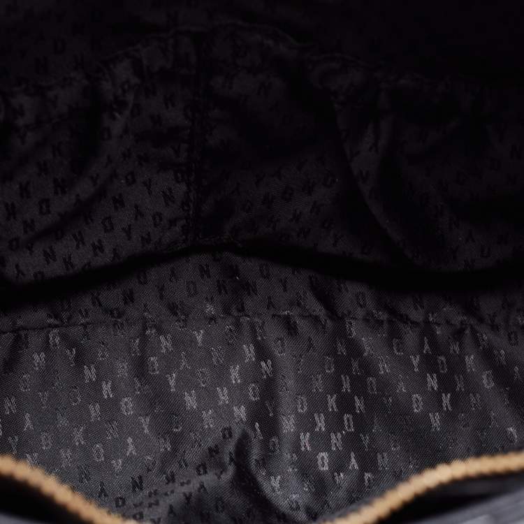 Pre Owned DKNY Black Saffiano Leather Bryant Park Chain Tote