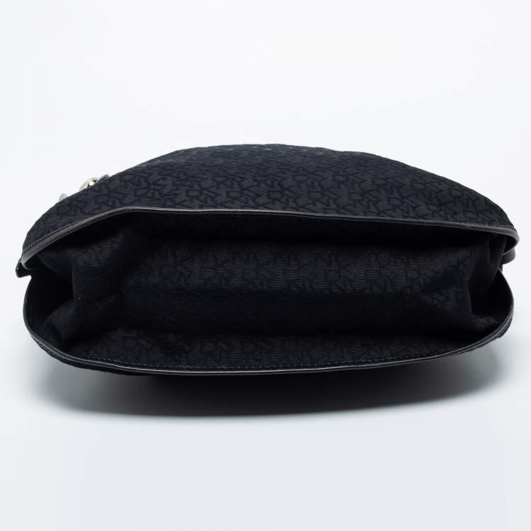 Pre Owned Dkny Black Canvas and Leather Shoulder Bag