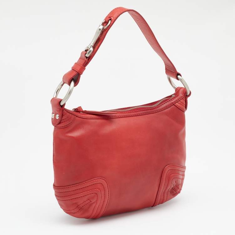 Pre Owned DKNY Red Leather Hobo