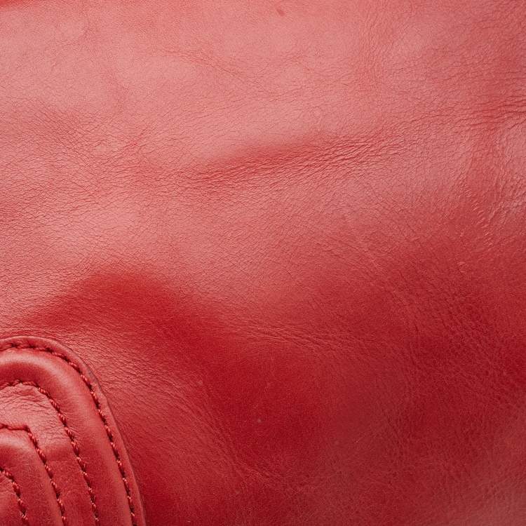 Pre Owned DKNY Red Leather Hobo