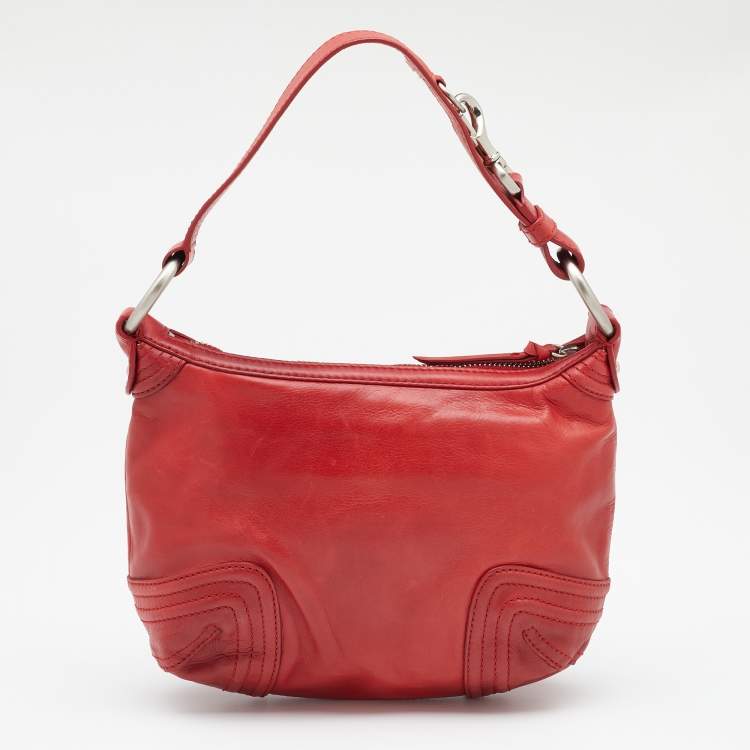 Pre Owned DKNY Red Leather Hobo