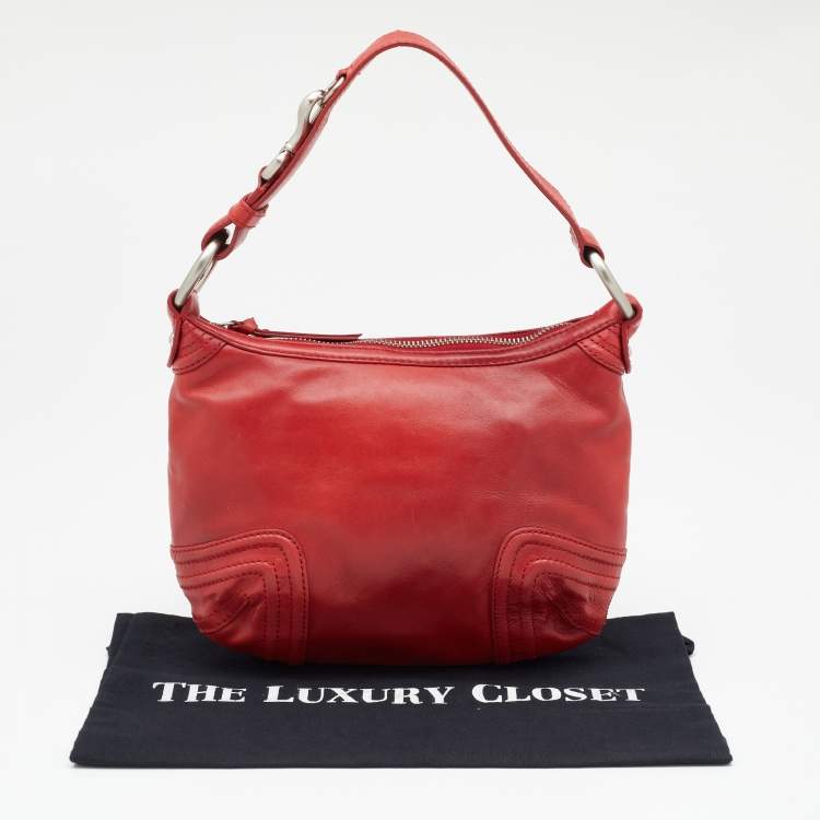 Pre Owned DKNY Red Leather Hobo