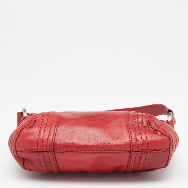 Pre Owned DKNY Red Leather Hobo