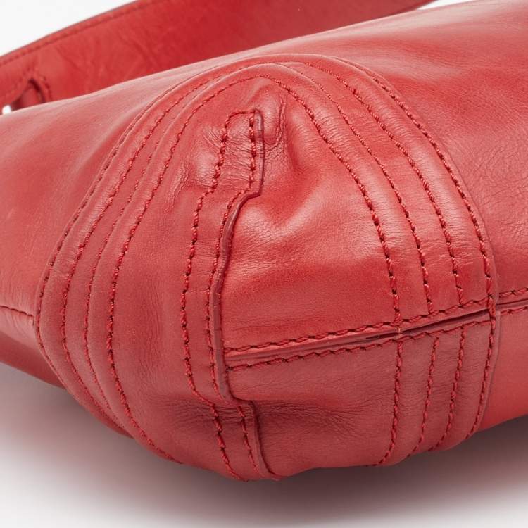 Pre Owned DKNY Red Leather Hobo
