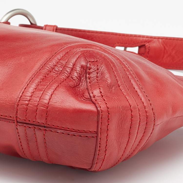 Pre Owned DKNY Red Leather Hobo