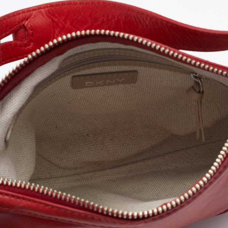 Pre Owned DKNY Red Leather Hobo