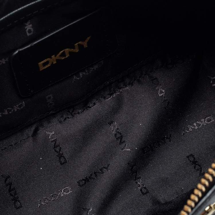 Pre Owned DKNY Black Carol Leather Baguette Bag