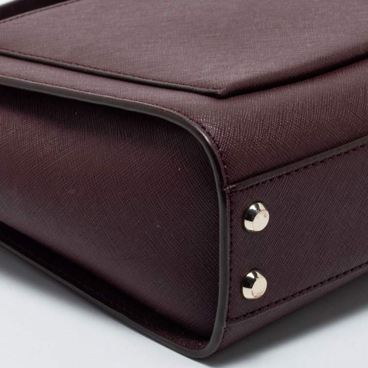 Pre Owned DKNY Burgundy Leather Zip Crossbody Bag