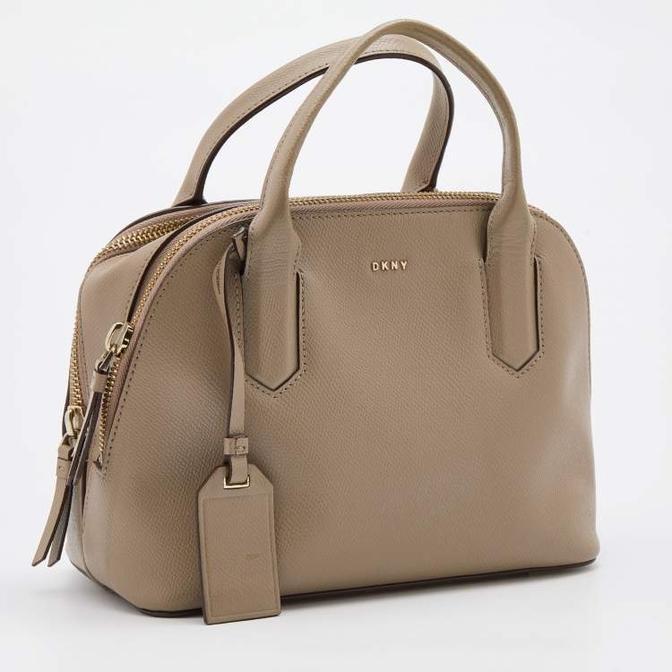 Pre Owned DKNY Beige Leather Dome Satchel