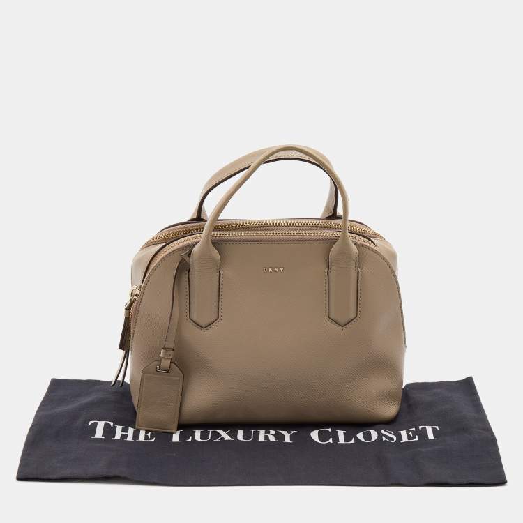 Pre Owned DKNY Beige Leather Dome Satchel