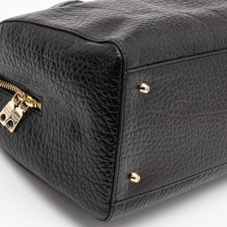 Pre Owned DKNY Black Grained Leather Satchel