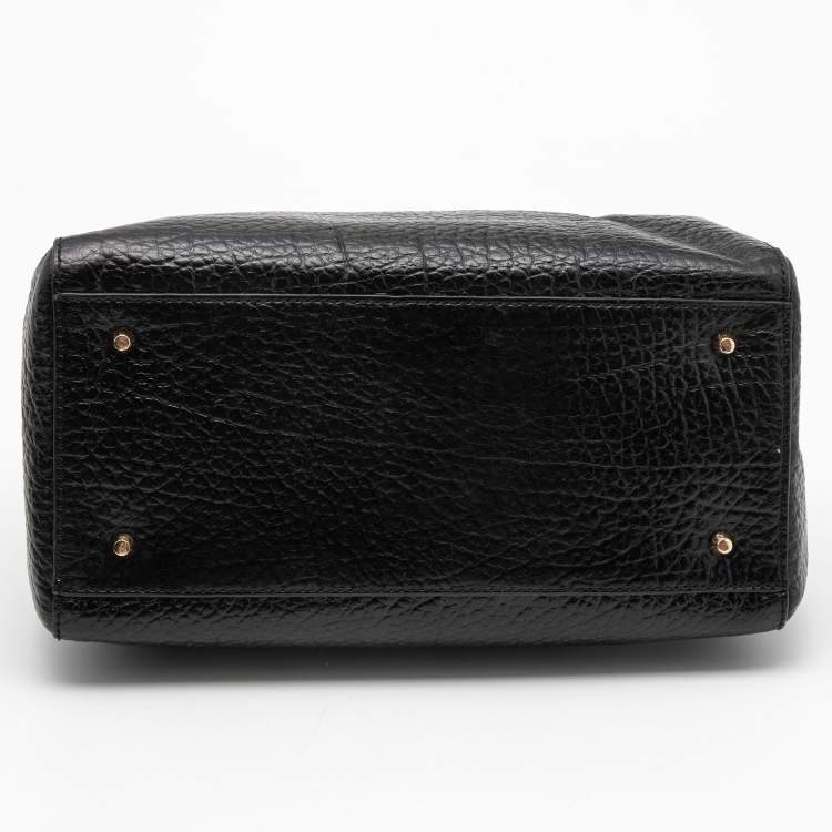 Pre Owned DKNY Black Grained Leather Satchel