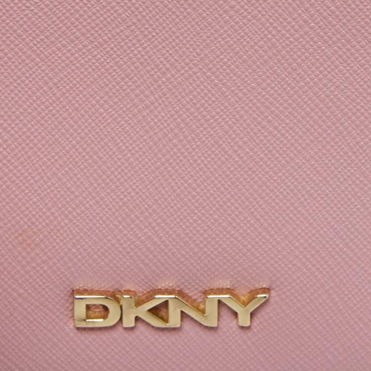 Pre Owned DKNY Pink Leather Flap Crossbody Bag
