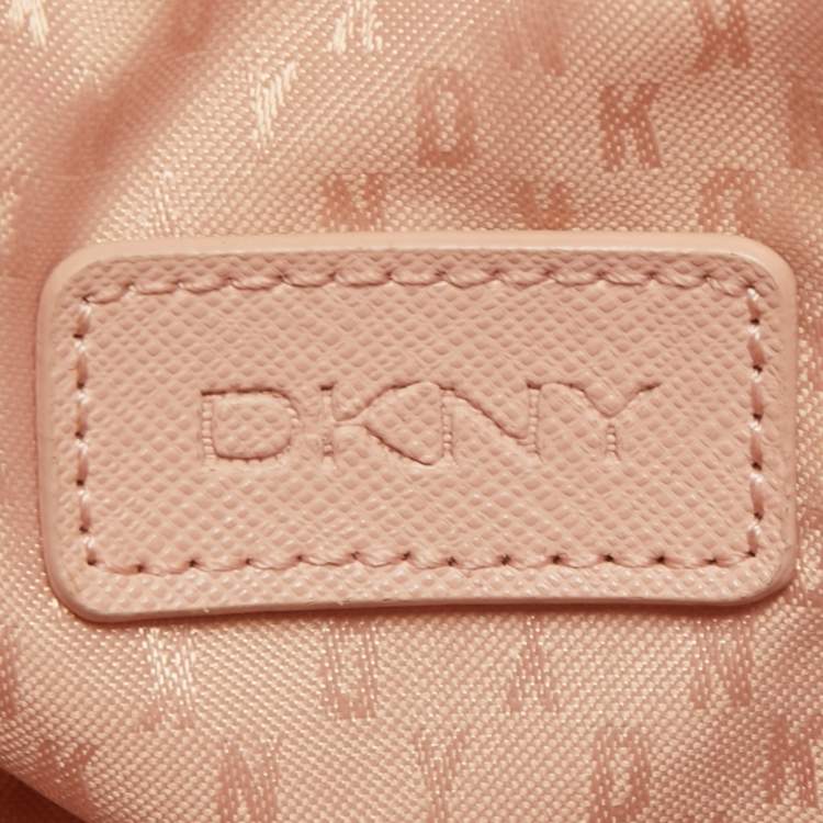 Pre Owned DKNY Pink Leather Flap Crossbody Bag