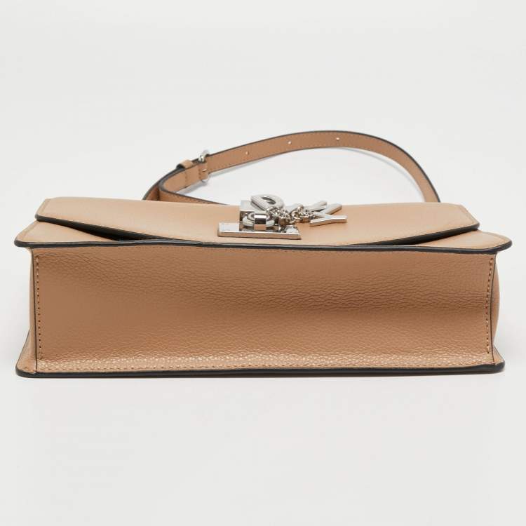 Pre Owned DKNY Beige Leather Elissa Chain Shoulder Bag