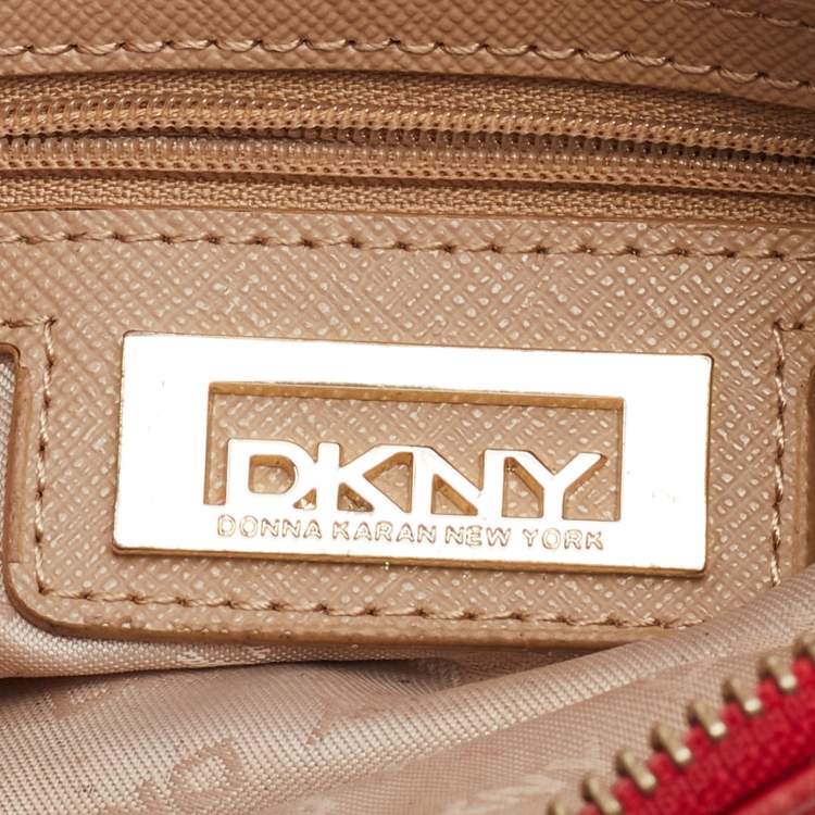 Pre Owned DKNY Red Quilted Leather Shoulder Bag
