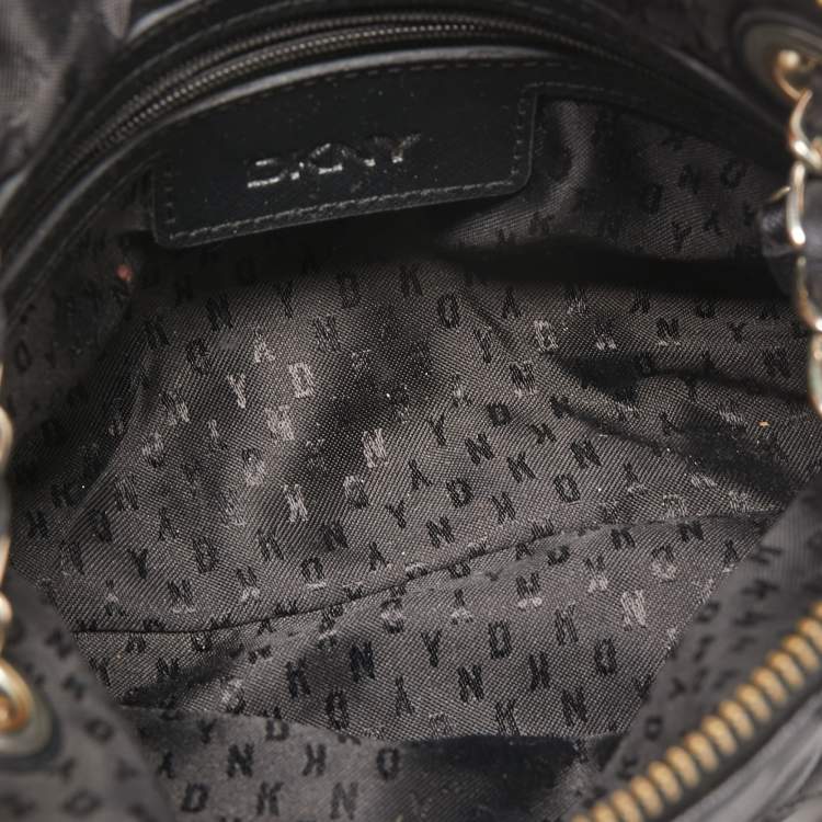 Pre Owned DKNY Black Soft Quilted Leather Shoulder Bag