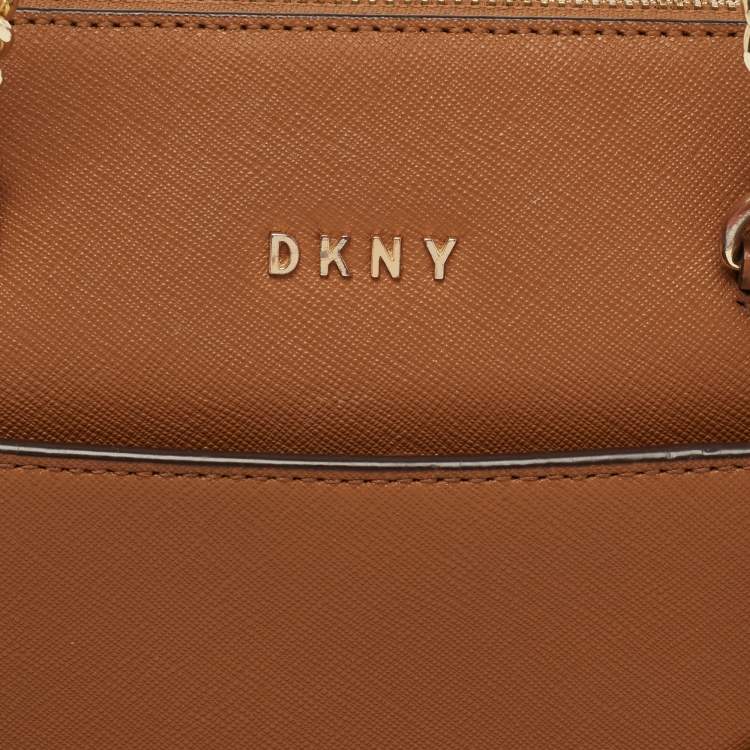 مملوكة مسبقًا DKNY Tan Leather Bryant Zip Top Shoulder Bag