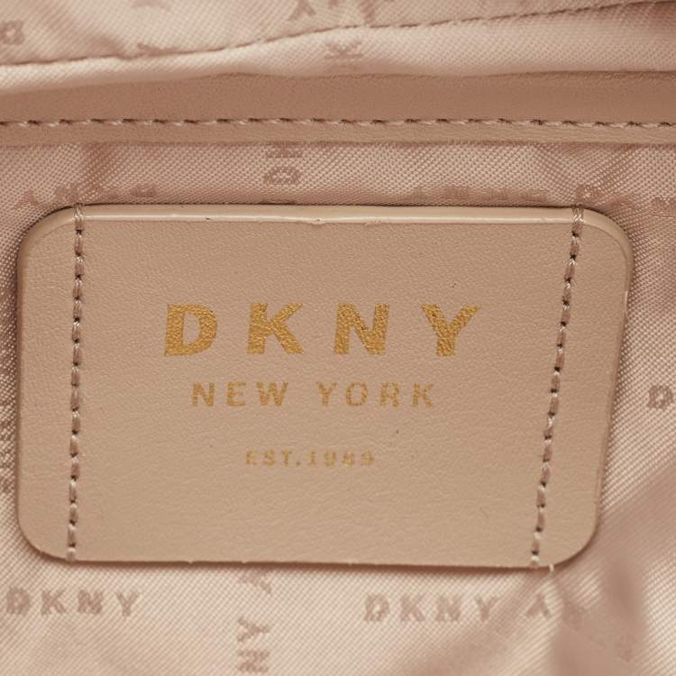 Pre Owned DKNY Orange Saffiano Leather Crossbody Bag