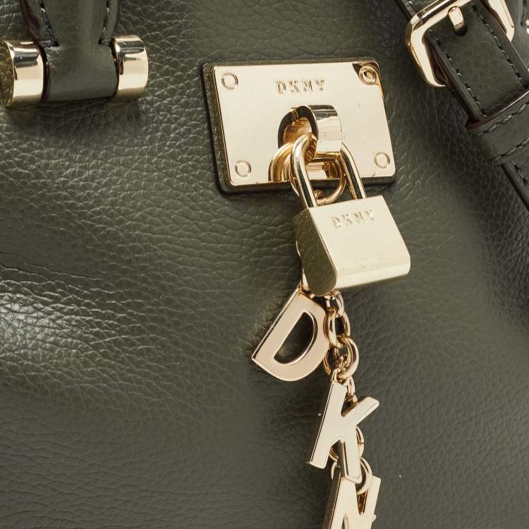 مملوكة مسبقًا DKNY Fatigue Green Leather Elissa Shoulder Bag