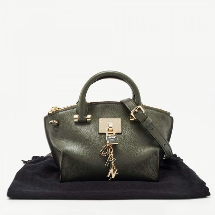 مملوكة مسبقًا DKNY Fatigue Green Leather Elissa Shoulder Bag