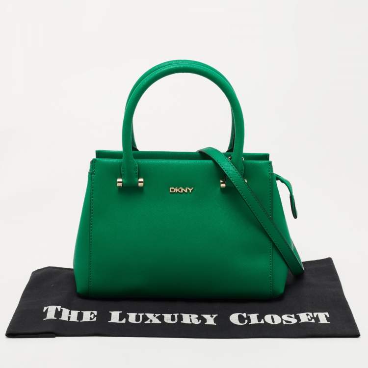 مملوكة مسبقًا DKNY Green Leather Dona Karan Zip Tote