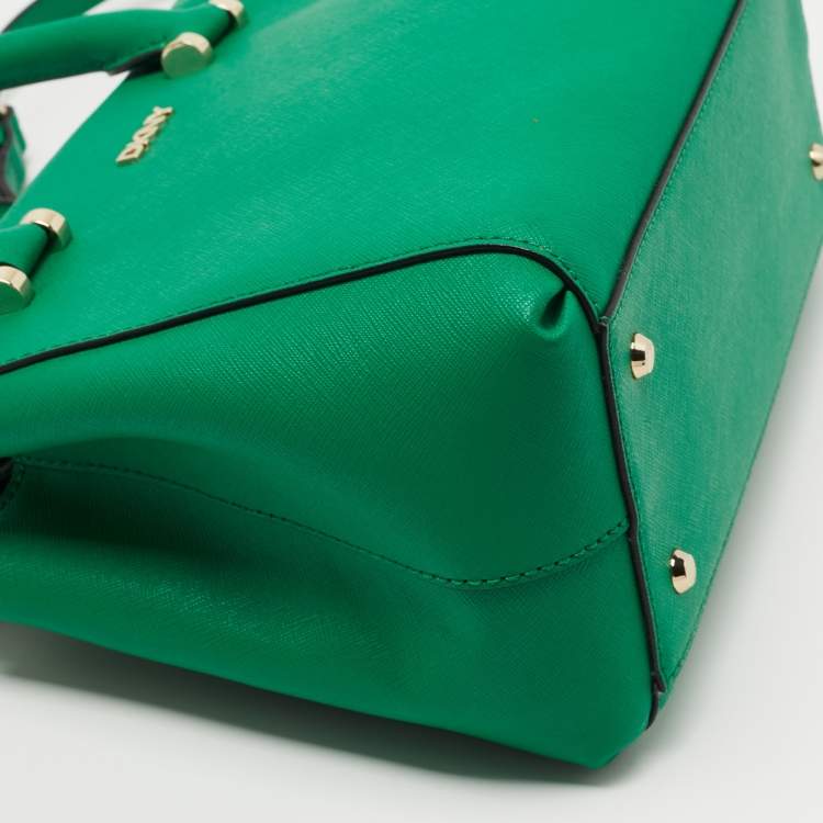 مملوكة مسبقًا DKNY Green Leather Dona Karan Zip Tote