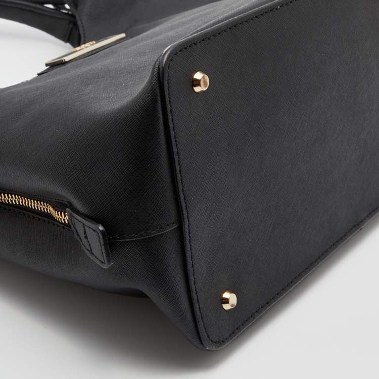 Pre Owned DKNY Black Saffiano Leather Hobo