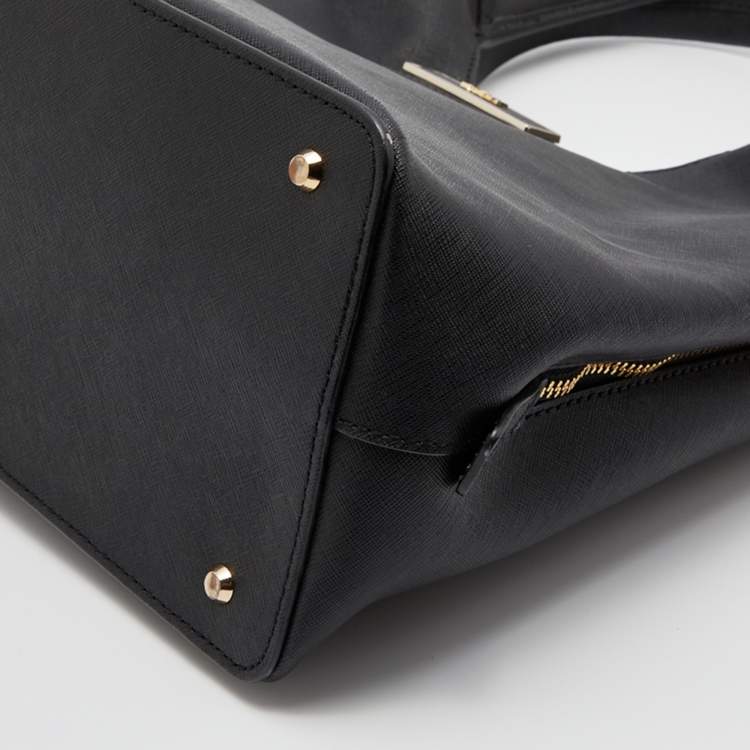 Pre Owned DKNY Black Saffiano Leather Hobo