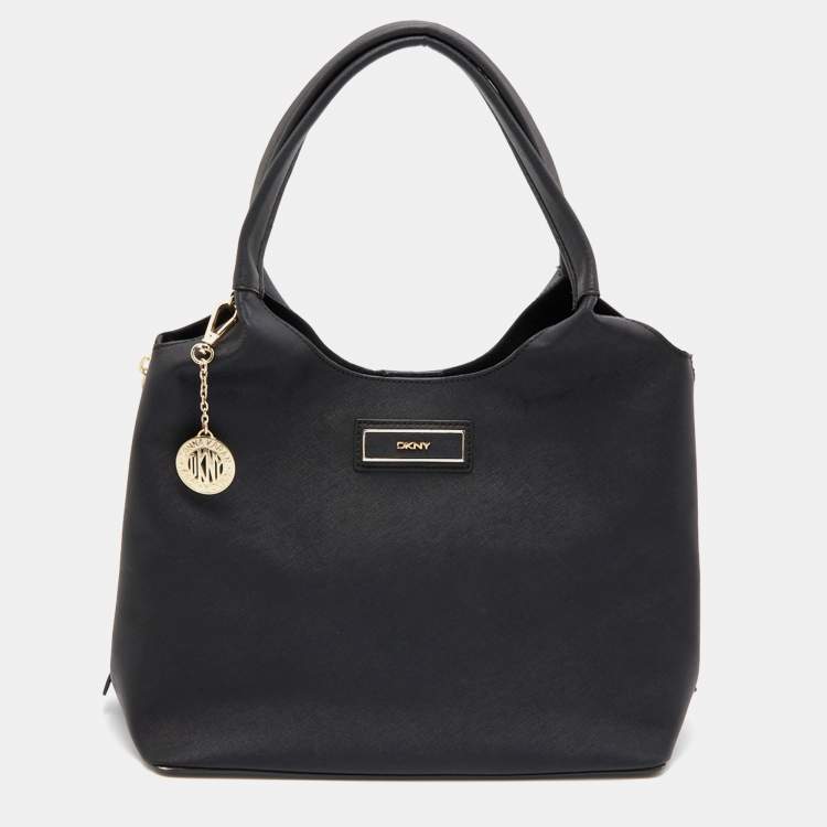 Pre Owned DKNY Black Saffiano Leather Hobo