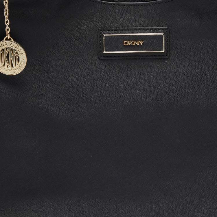 Pre Owned DKNY Black Saffiano Leather Hobo
