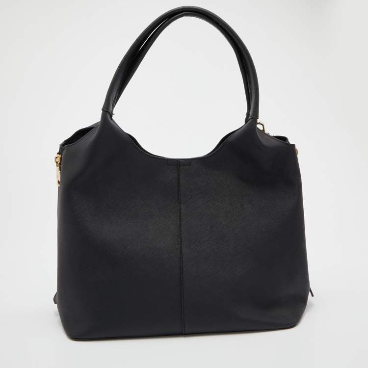 Pre Owned DKNY Black Saffiano Leather Hobo