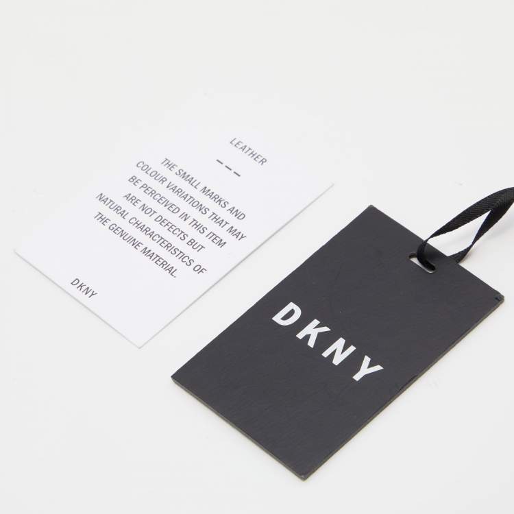 Pre Owned DKNY Black Leather Bryant Dome Pouch