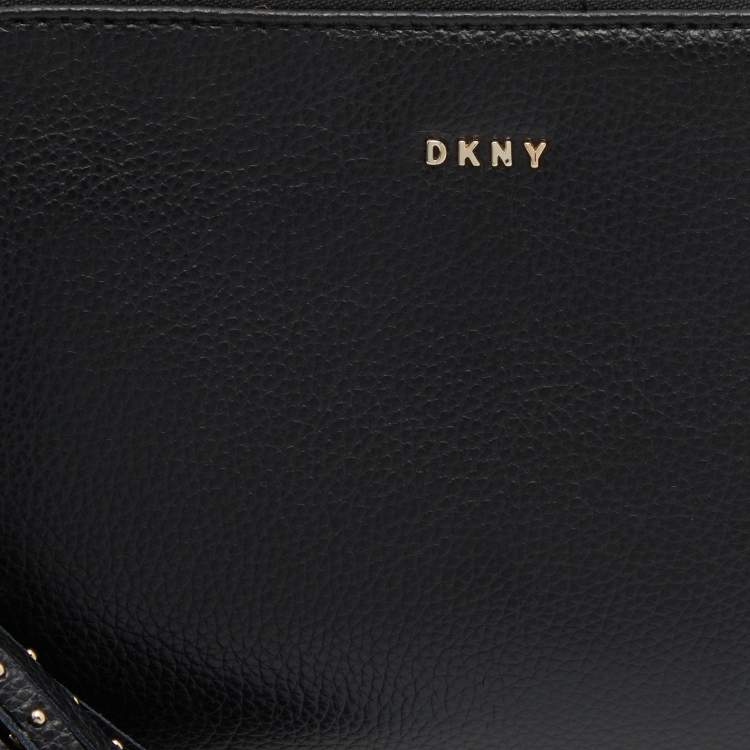 Pre Owned DKNY Black Leather Bryant Dome Pouch