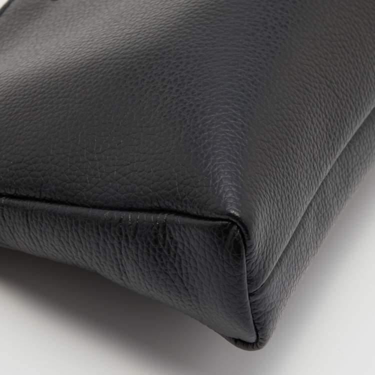 Pre Owned DKNY Black Leather Bryant Dome Pouch