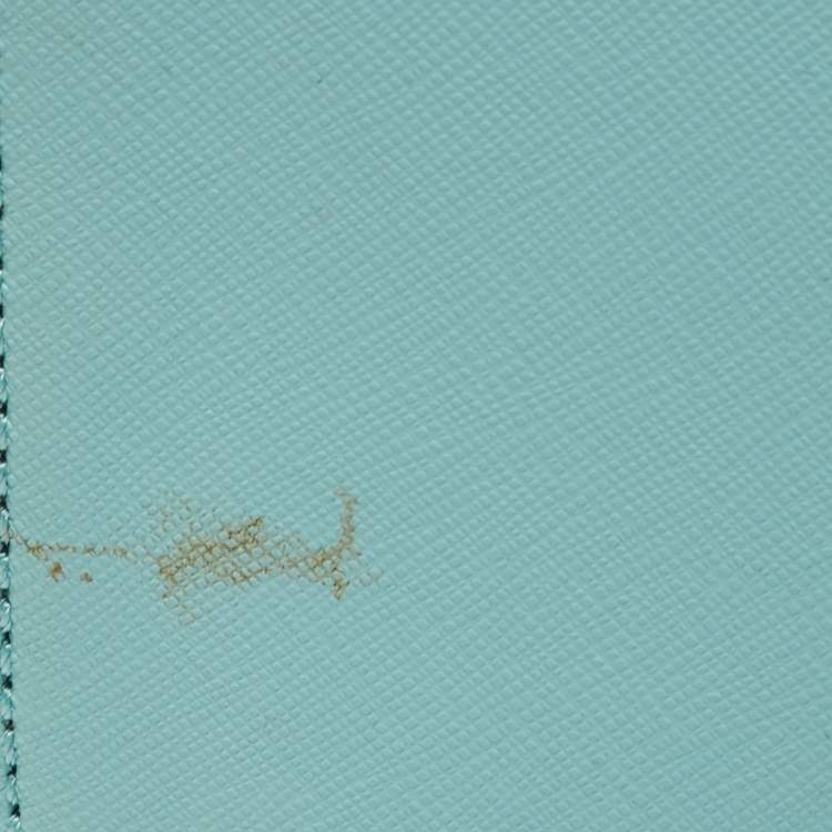 Pre Owned Dkny Turquoise Saffiano Leather Bryant Park Flap Crossbody Bag