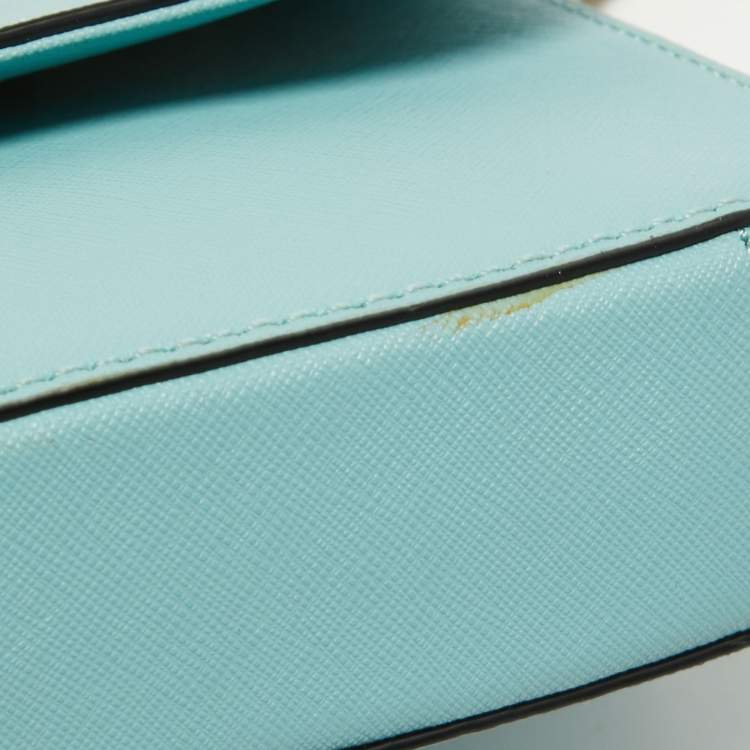 Pre Owned Dkny Turquoise Saffiano Leather Bryant Park Flap Crossbody Bag