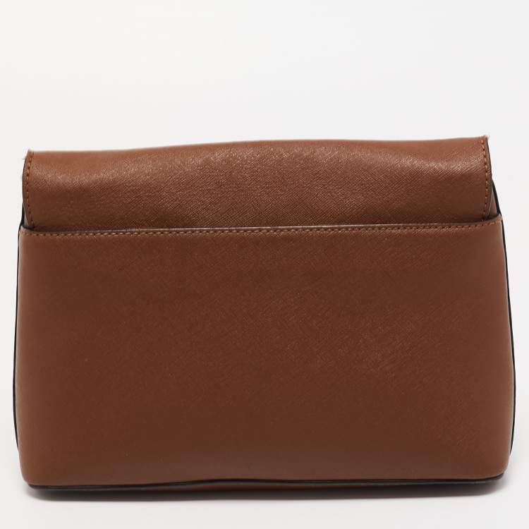 Pre Owned DKNY Brown Leather Envelope Strap Pouch