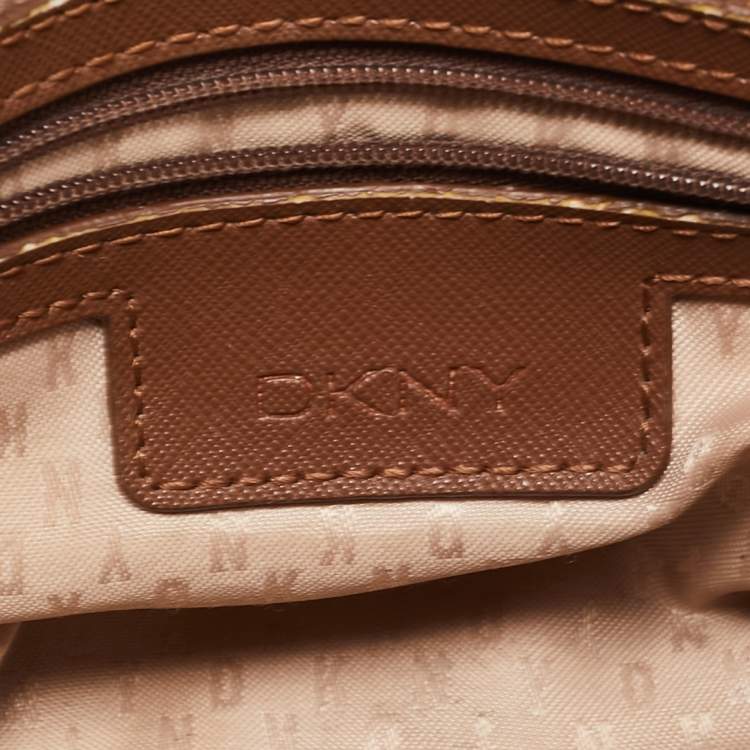 Pre Owned DKNY Brown Leather Envelope Strap Pouch
