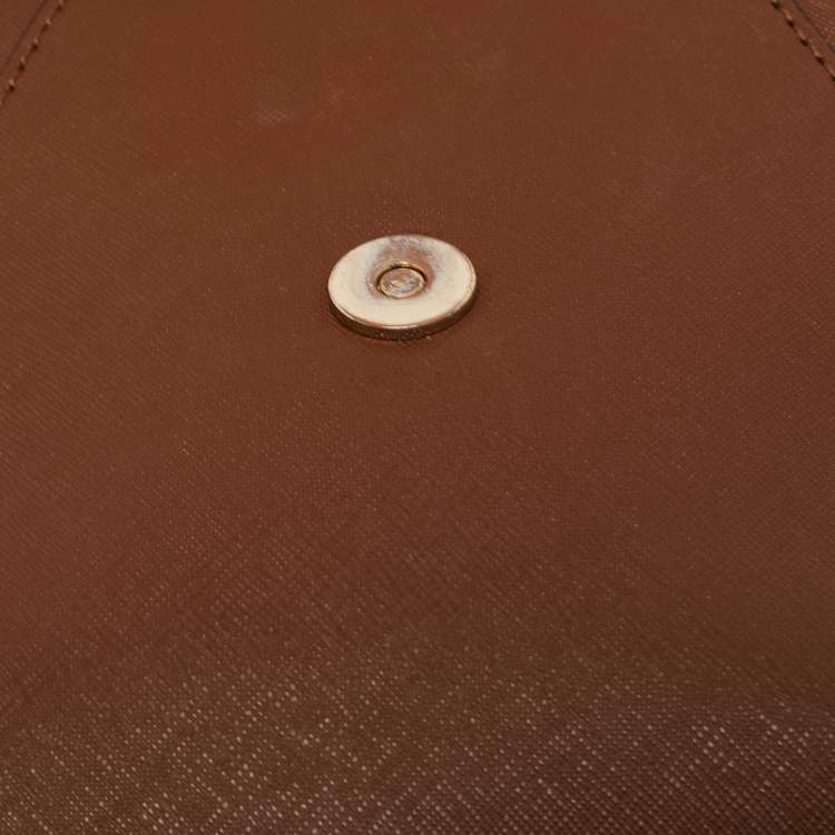 Pre Owned DKNY Brown Leather Envelope Strap Pouch