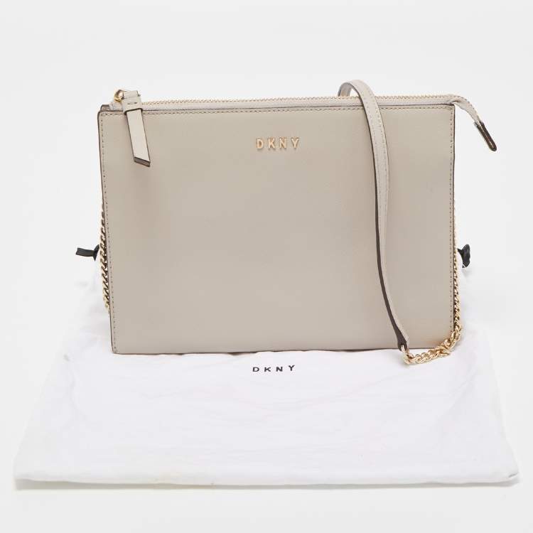 Pre Owned DKNY Beige Leather Crossbody Bag