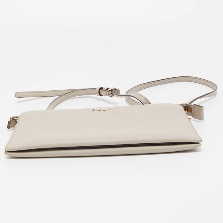Pre Owned DKNY Beige Leather Crossbody Bag