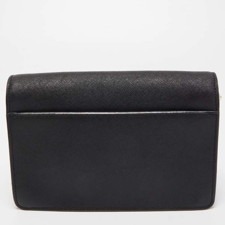 Pre Owned DKNY Black Leather Flap Chain Shoulder Bag