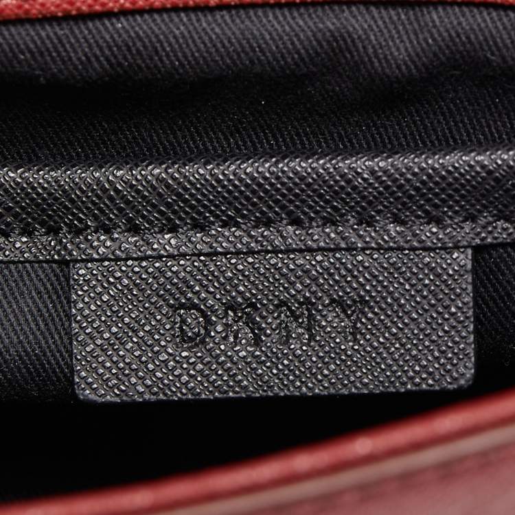Pre Owned DKNY Red Leather Flap Chain Shoulder Bag
